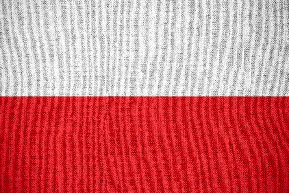 flag of Poland or Polish banner on canvas background